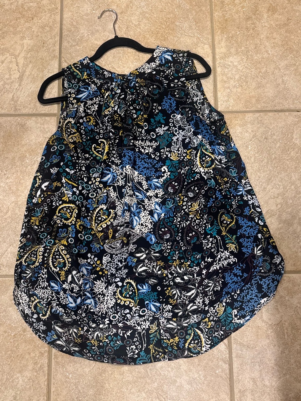 Sleeveless Floral Paisley Mix Tank - Black, Blue, Teal, Yellow